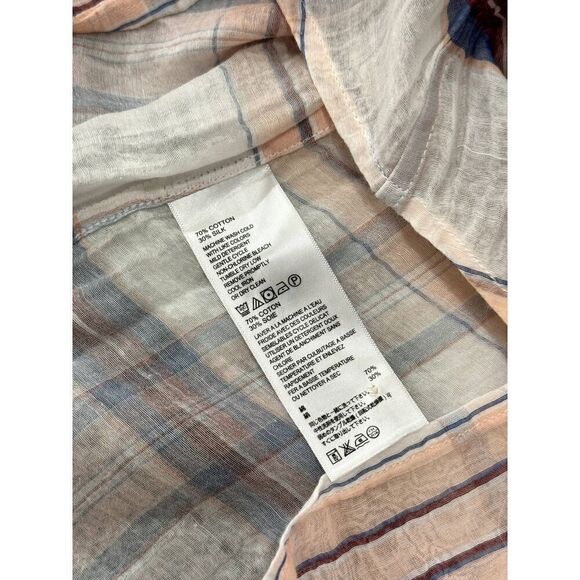 Women's Tommy Bahama Cotton Blend Striped Button-Up Top Long-Sleeve / Sz M / EUC - Picture 5 of 8